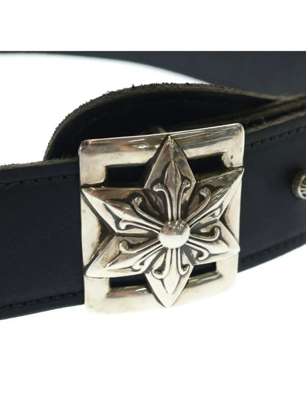 Chrome Hearts Lage Strap Star Buckle Belt Large Decorative Leather